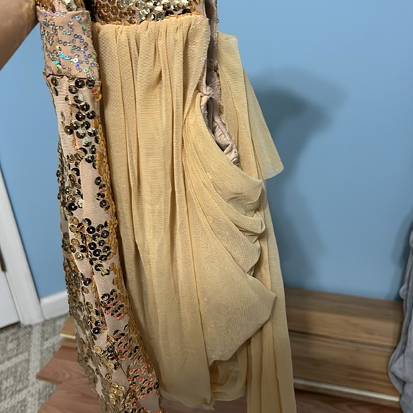 Gold draped skirt dance costume lyrical - Picture 9 of 13